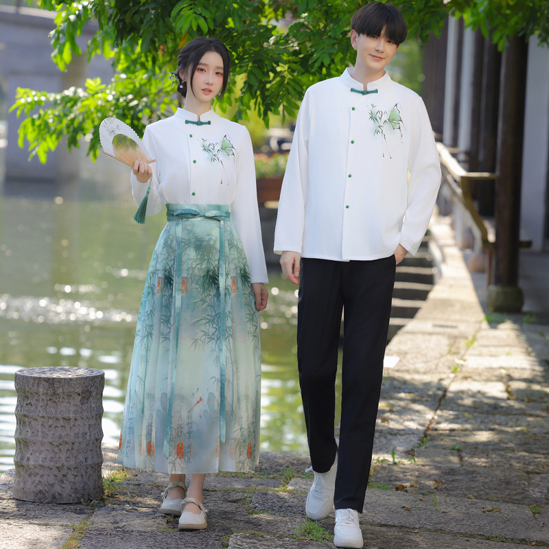 2025 Autumn Sports Games Real Shot Couple Outfits Original Ancient Style New Chinese Style Sports Games Recitation Stage Class Uniform Performance