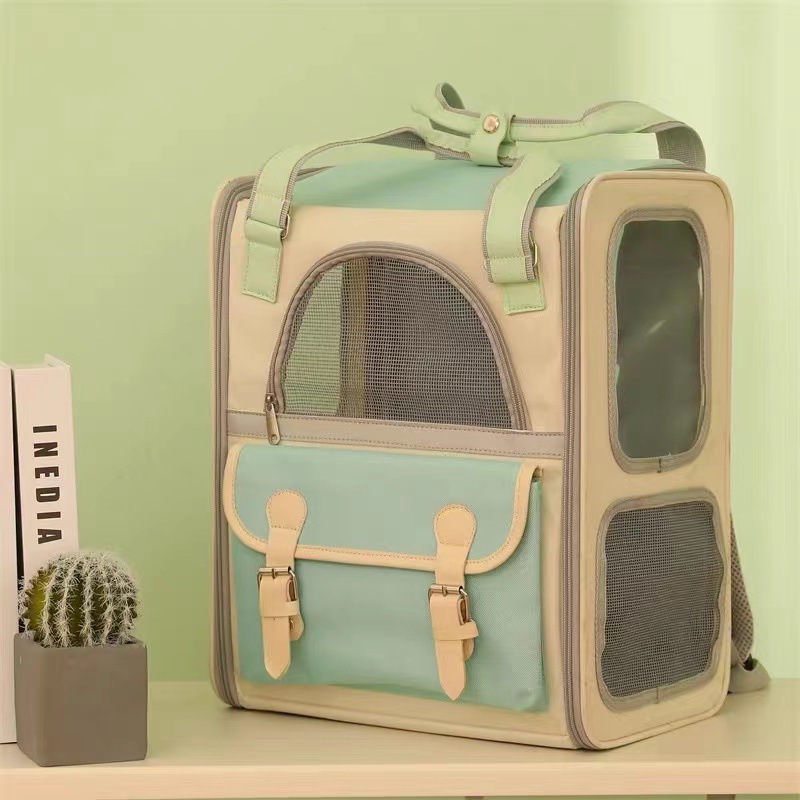 Cat Backpack Large Capacity Portable Pet Bag Fashion Breathable Canvas Multifunctional Outdoor Pet Cat Backpack