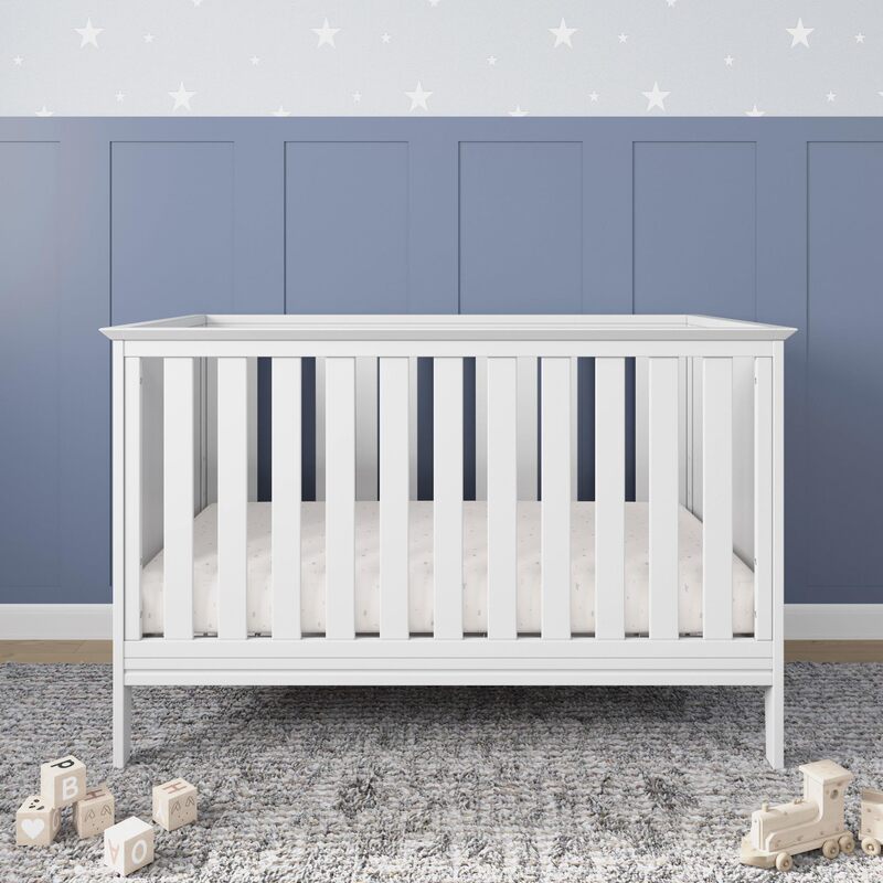 White Bedroom Crib Children Baby Baby Multi-function Convertible Standard Size 3 in 1 Bed Pine