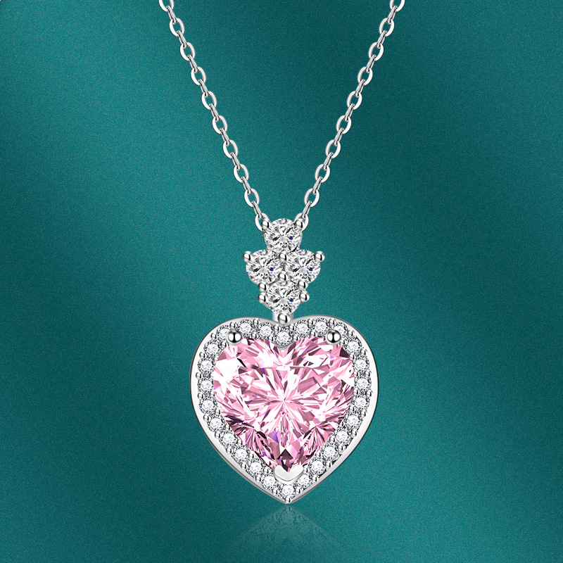 Fashion Heart Shape Copper Plating Zircon Womenu0027S Rings Earrings Necklace 1 Set