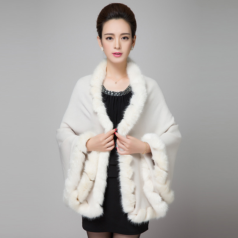 Ullsjal Dammode Stickad kofta cape plus size kappa_voghion.com