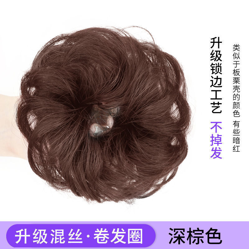 Peluca de las mujeres tocado corto Pelo Rizado bolsa Cola de Caballo Clip-on gran ola pera flor rollo mullido natural realista horquilla pelo agarre