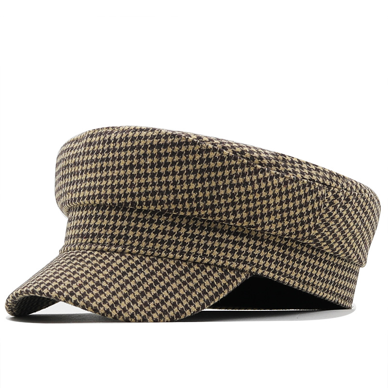 Autumn And Winter Navy Hat Houndstooth Retro Fashion British Cap Casual Wild Beret display picture 2