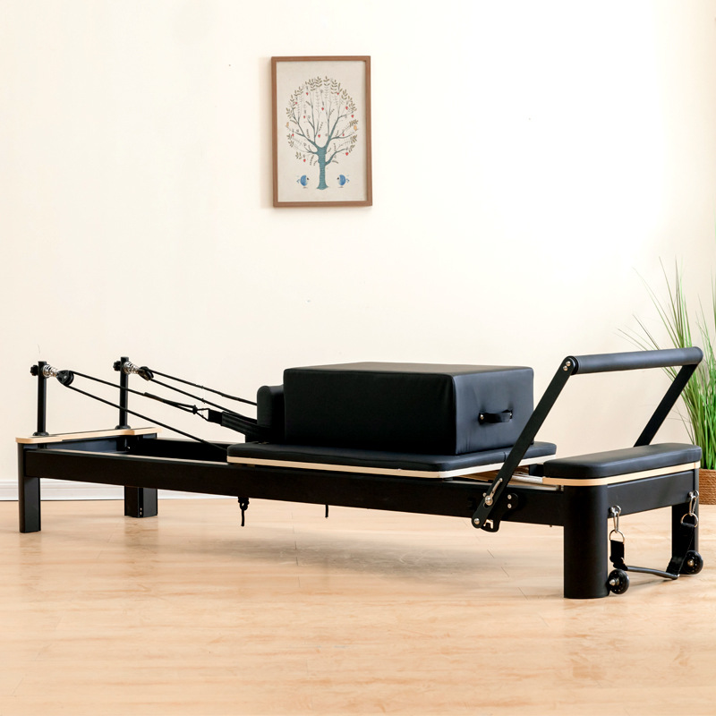 Pilates aluminio núcleo cama pequeña cama blanca y negra sala de yoga reformador de pilates reformador