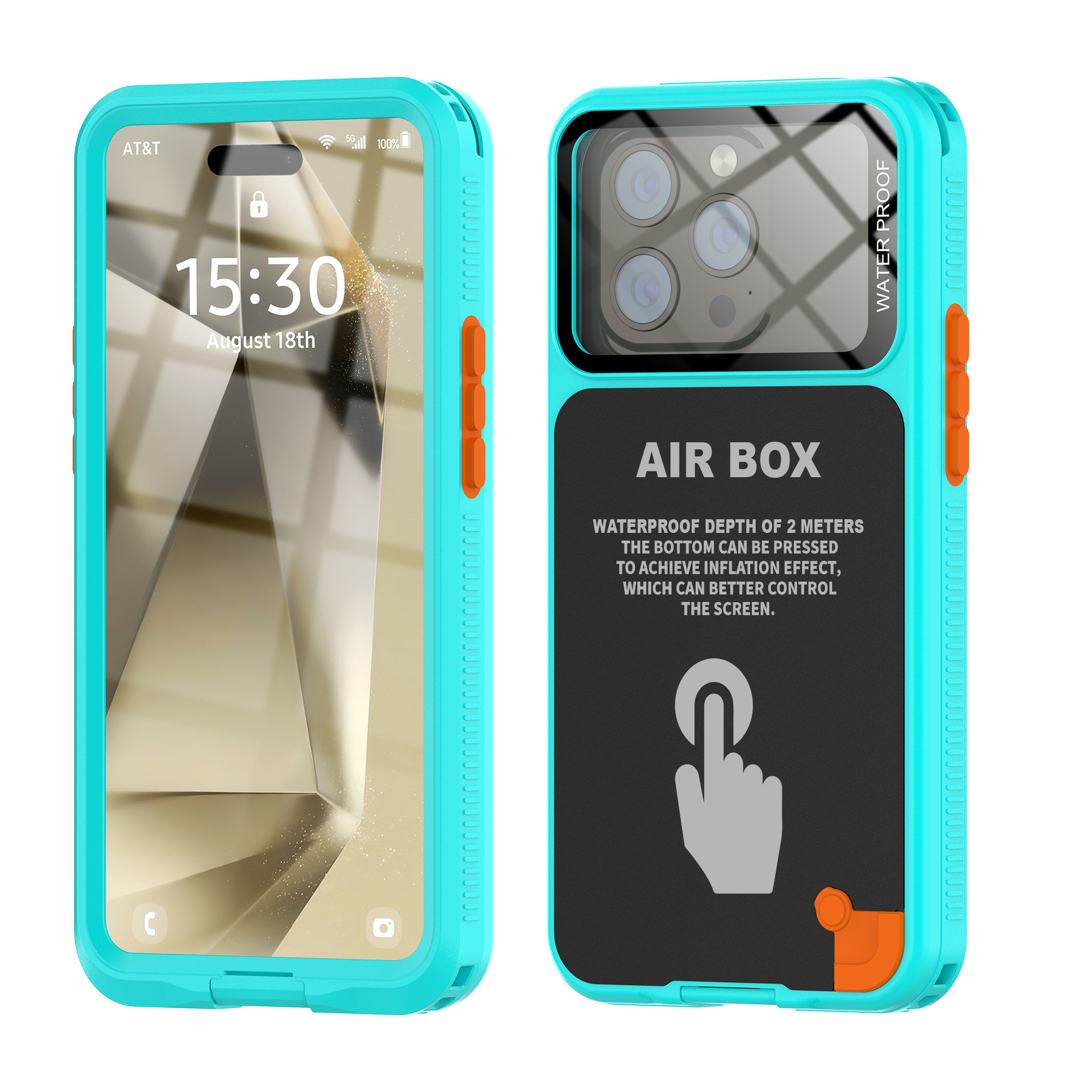 Air Box Apple Series Universal Mobile Phone Waterproof Case, Underwater Touch Screen Swimming Full-Cover Sealed Anti-Fall Protective Case