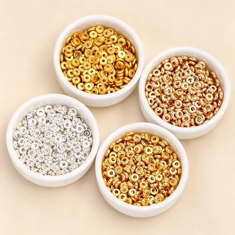 18K Gold-Plated Copper Round Wheel Spacer Beads Loose Beads Accessories DIY Bracelet Necklace Beading Materials Accessories 18K Gold-Plated Copper Round Wheel Spacer Beads Loose Beads Accessories DIY Bracelet Necklace Beading Materials Accessories