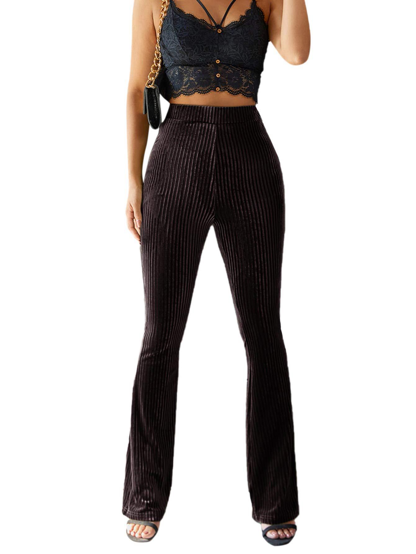 Title 16, Nuovi Pantaloni Svasati Donna in Velluto Oro a ...