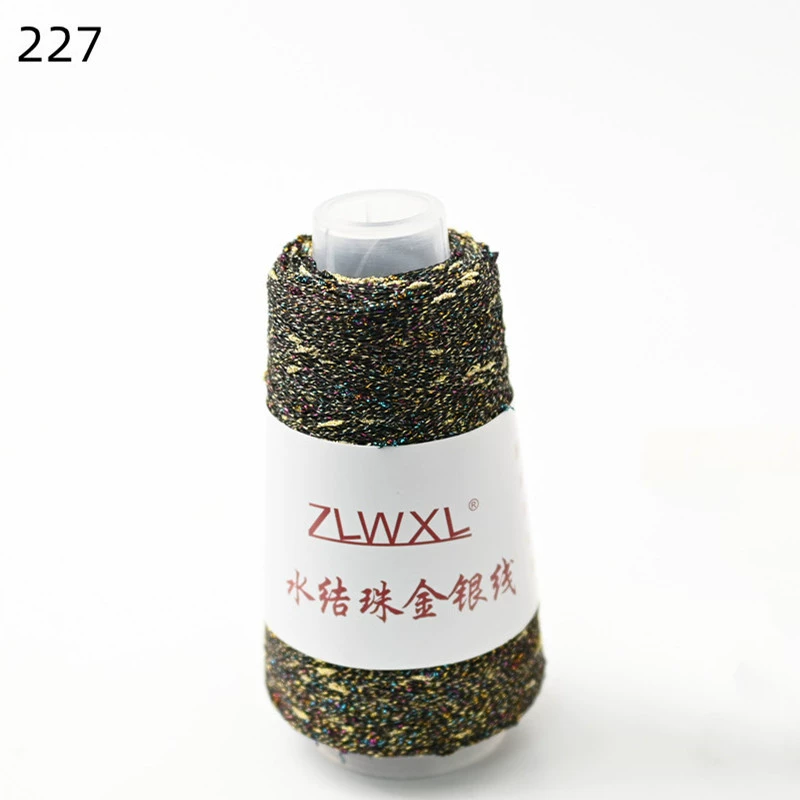 Woven silk threads handmade, 50 gram, gold and silver