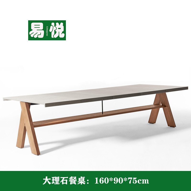 Mesa de mármol 160 * 90 * 75 (teca)