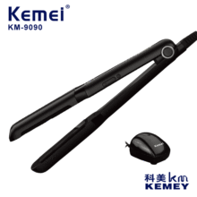科美蒸汽夾板KM-9090速熱可調溫干濕兩用LCD液晶數顯卷發直發器