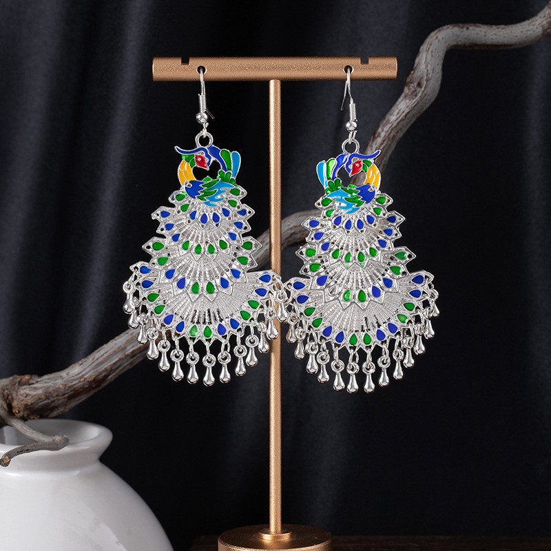 S1827-1 Colorful Silver Big Peacock