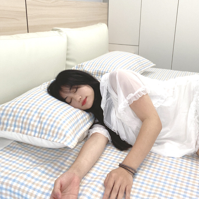 麻能蓝咖成人枕套苎麻凉席乳胶枕套儿童枕套老粗布枕套枕头套枕巾