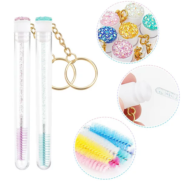 Diamond Independent Test Tube-Packed Disposable Replaceable Dust-Proof Crystal Rod Eyelash Spiral Portable Crystal Makeup Brush