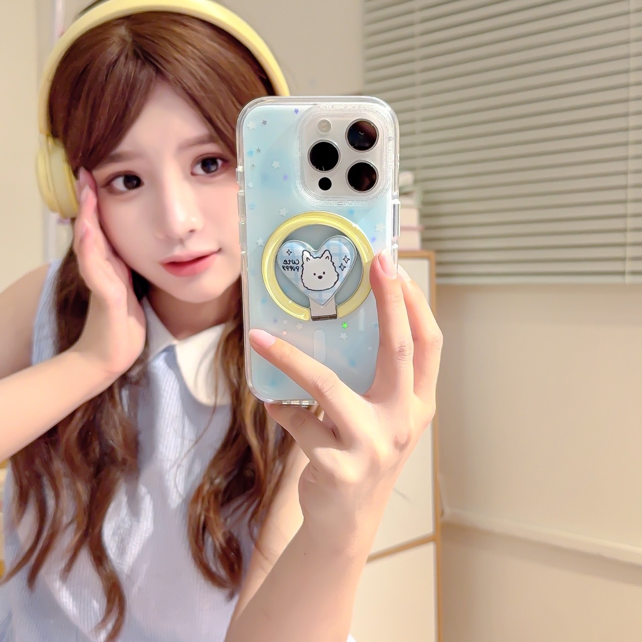 Advanced Sense Dispare Little Star Adecuado para Apple 15ProMax Soporte magnético 16Pro Pareja 14/13 Funda para teléfono móvil