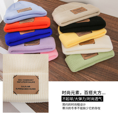 Cap Trend Retro Embroidered Couple Knitted Wool Hat Women Winter Japanese Style Warm Student Korean Version Ins Ear Warm Hat