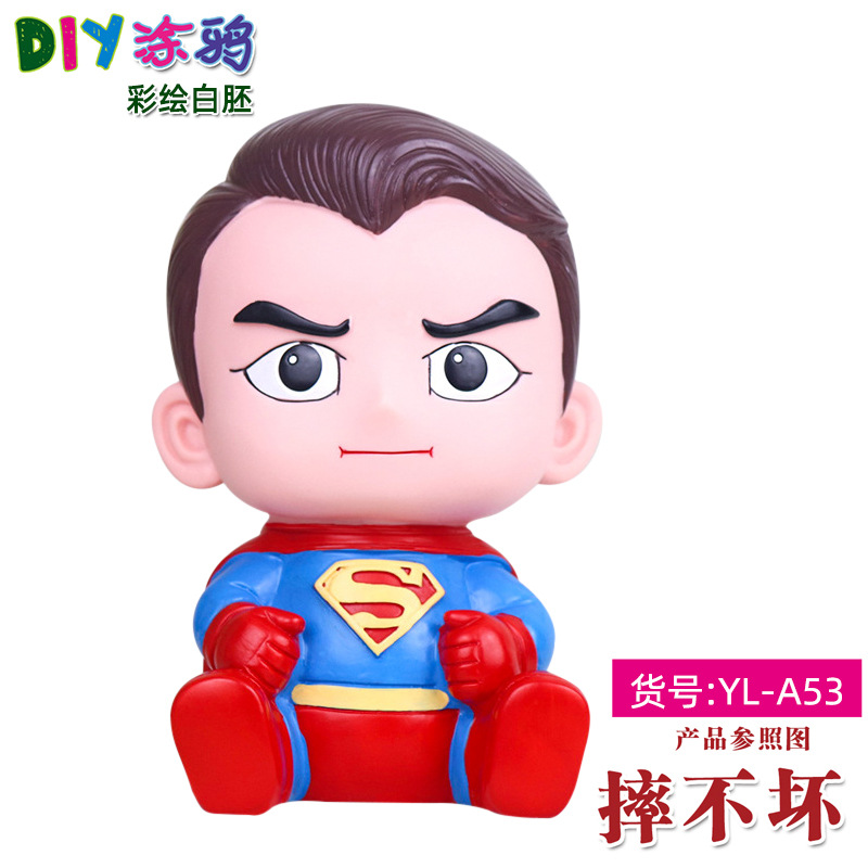 Gran vinilo yeso muñeca embrión blanco al por mayor puntada alcancía gran puntada artesanal DIY colorear blanco