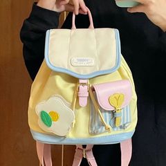 Cross-border wholesale mini backpack 2023 new Korean version color-blocked unisex student school bag fashionable casual backpack trendy