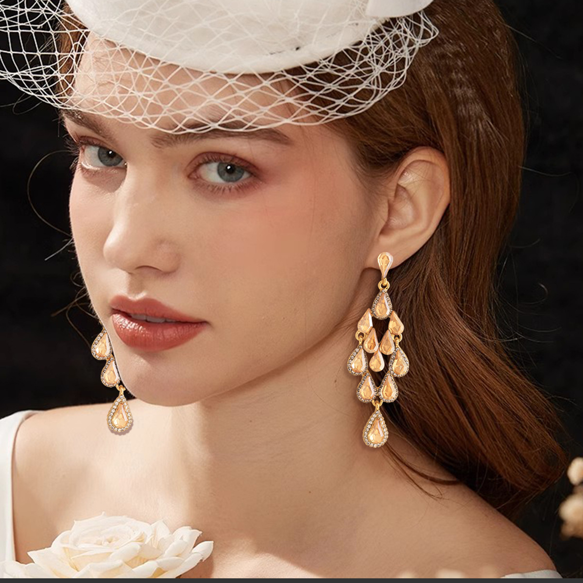 30g Weight Alloy Ear Needle Material Rhinestones Inlay Material Drop Earrings Classification 1 Pair Quantity Holiday, Daily Occasion Alloy Material Rhombus Pattern Spring&Summer Season Women's Gender Inlay Design Vacation, Classic Style Style 1 Pair Vacation Classic Style Rhombus Inlay Alloy Rhinestones Drop Earrings 10