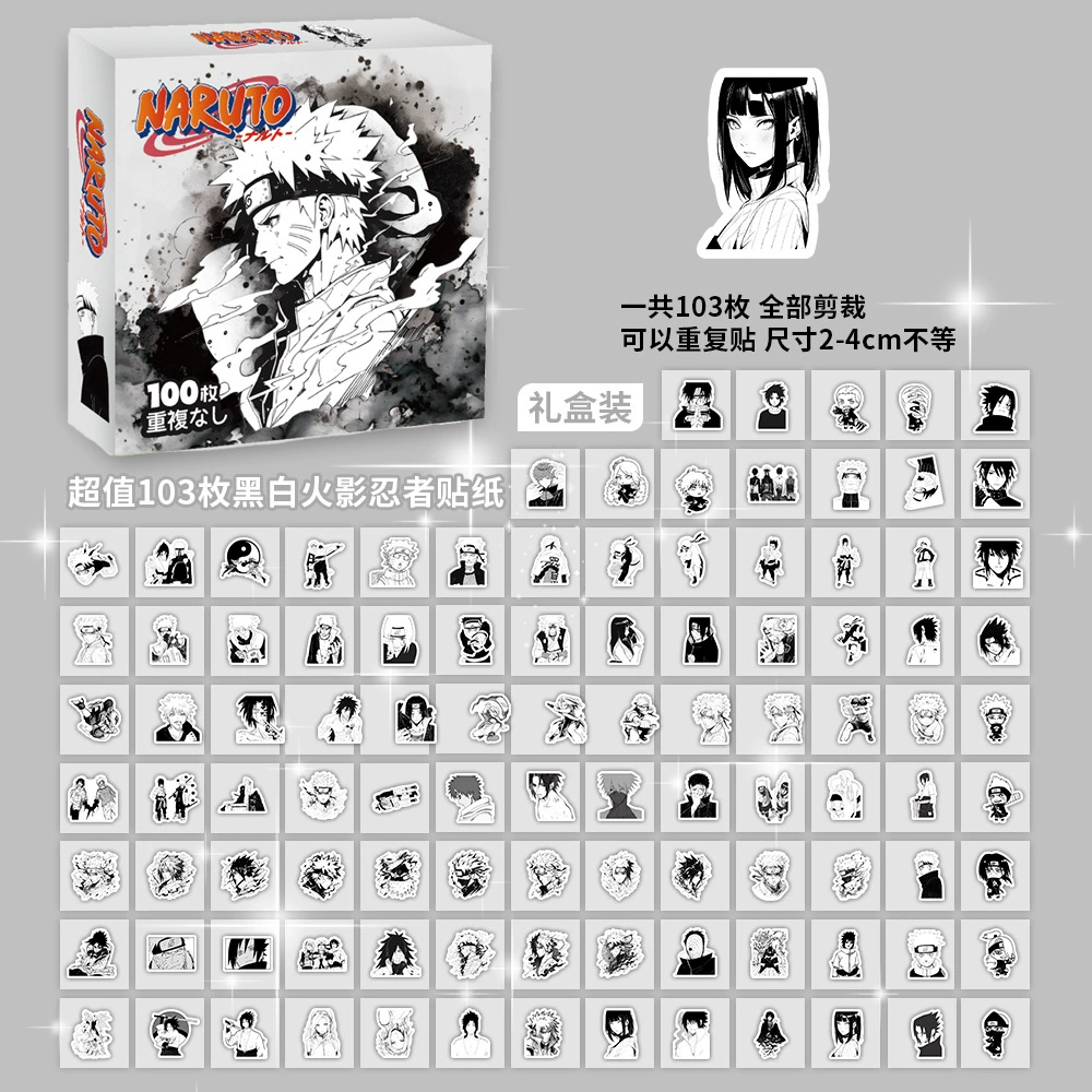 Boxed Sticker Pack, 100 Sheets, Anime & Character Emoticons, Assorted Designs