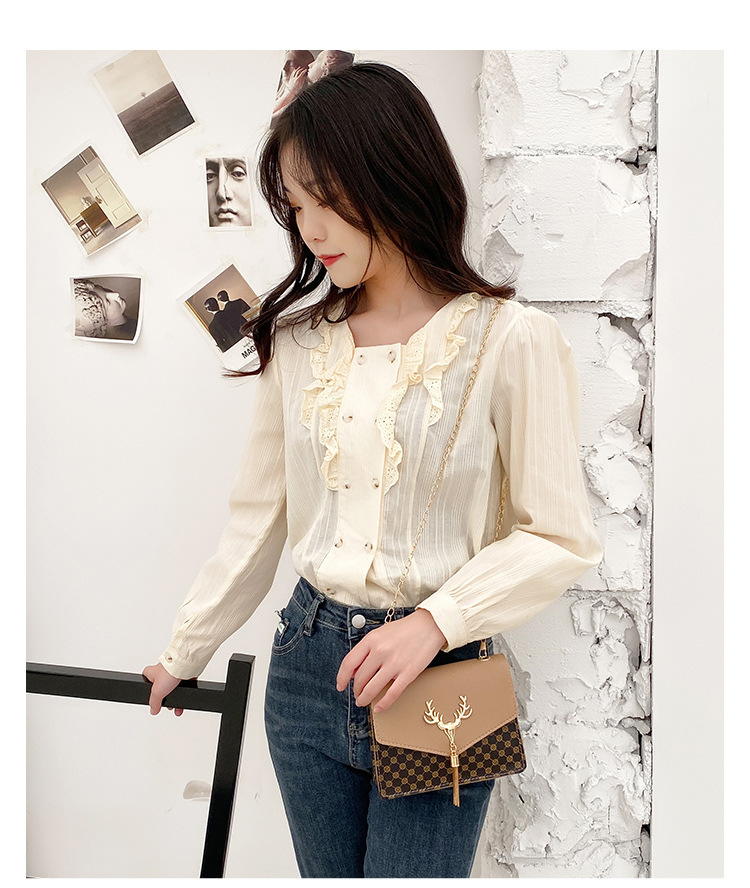 امرأة ميني جلد غير حقيقي كتلة اللون Lingge موضة مربع مشبك مغناطيسي كروس شنطة display picture 4