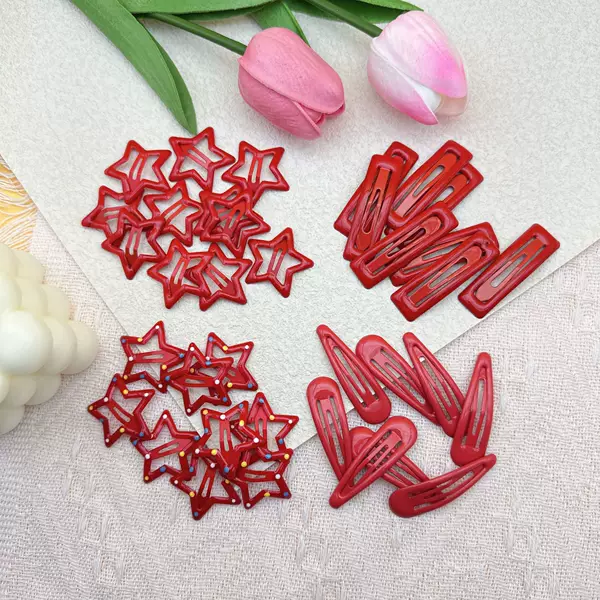 New Year and National Day Five-Pointed Star Cute Water Drop Hairpin Star Hairpin Festival Festive Lucky Bb Broken Hairpin Wholesale