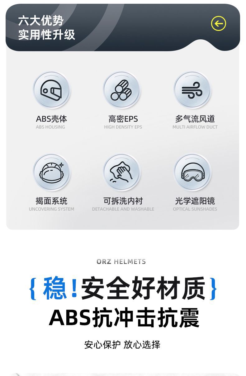ORZ Motorcycle Helmet Bluetooth Flip Up Full/Half Helmet 3C Certified A1