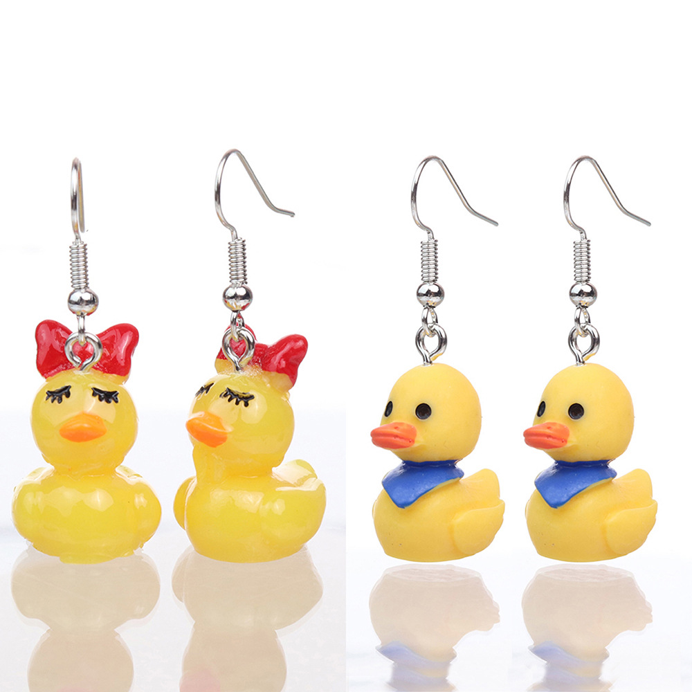 1 Pair Cute Animal Cartoon Duck Plastic Women's Drop Earrings Earrings Ear Hook display picture 15