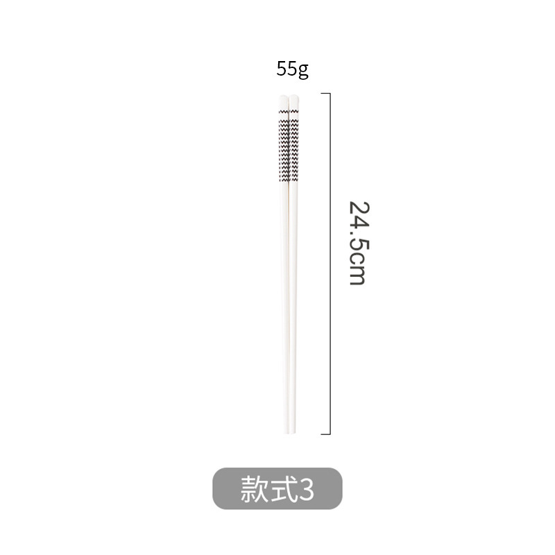 陶瓷筷子家用高档套装高颜值餐具耐高温赫本风防霉抗菌分食瓷餐筷|undefined