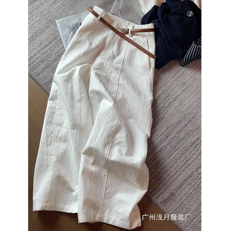 Old Money Style White Tencel Linen Wide-Leg Pants for Women 2026 High-Waisted Slimming Casual Work Pants Loose Fit Old Money Style White Tencel Linen Wide-Leg Pants for Women 2026 High-Waisted Slimming Casual Work Pants Loose Fit
