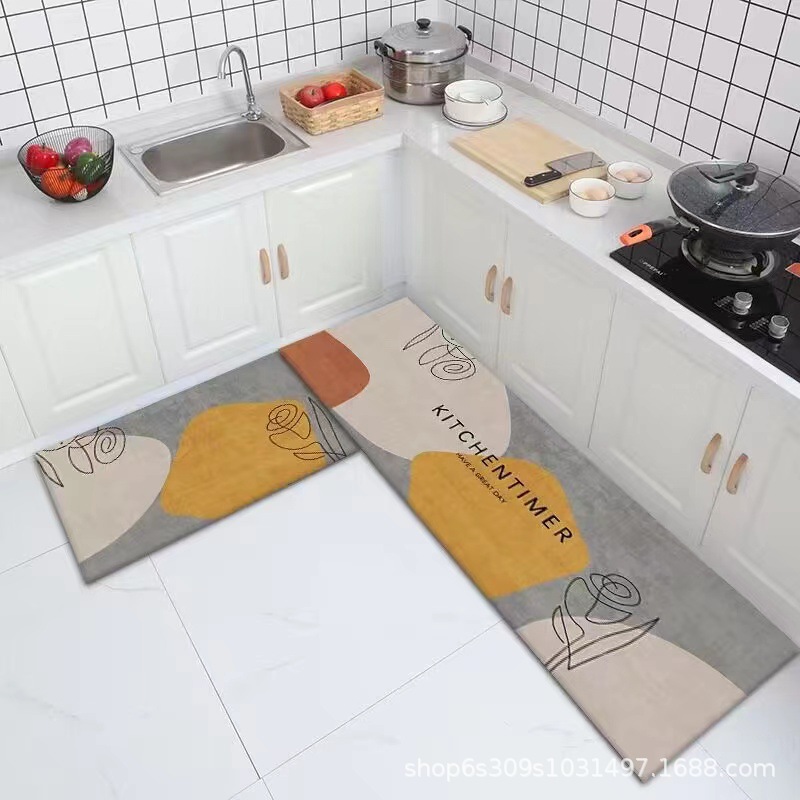 Alfombra de piso de cocina fábrica al por mayor puerta larga alfombra antideslizante alfombra de cocina alfombra de puerta de dibujos animados del hogar estera de la puerta