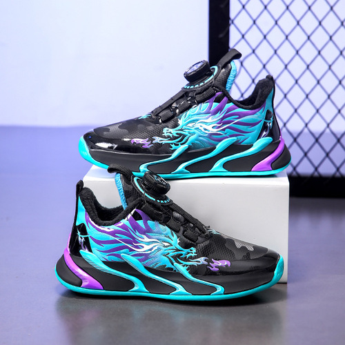 Boys' 2025 Mesh Spring and Summer Athletic Shoes for Children, School Students, Leisure and Running, Leather Upper