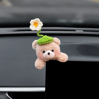 cute doll for girls — Car ornaments - single-packgreen-cap-little-flower-bear