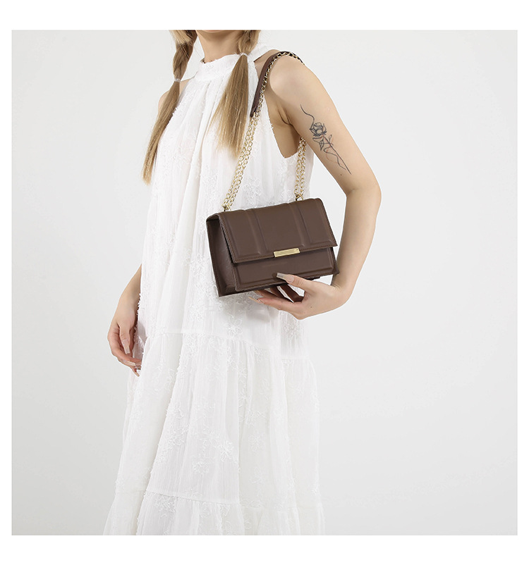 Cross-border commuting small square bag, retro chain single-shoulder bag, Korean version crossbody bag, new autumn/winter 2024 collection, women's bag undefined