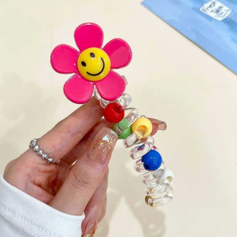 Cabeza coreana simple y de alta calidad linda línea telefónica de punto de onda de verano temperamento fresco cuerda de cabello diaria duradera