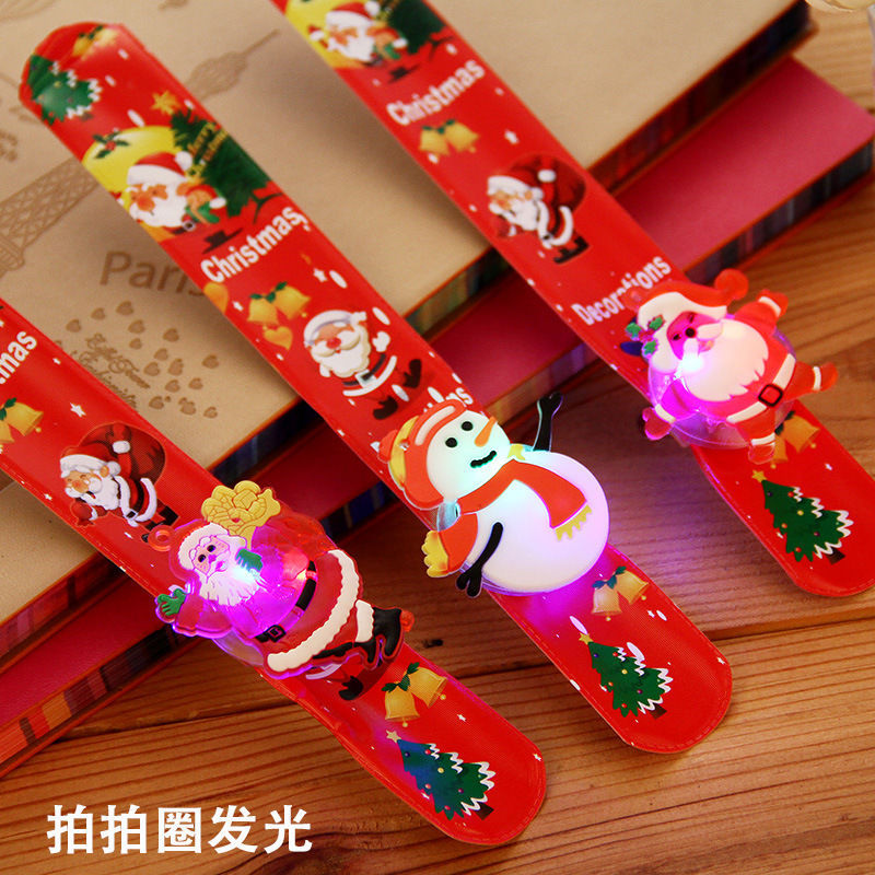 Christmas Pat Christmas children gift new pattern Santa Claus kindergarten children prize luminescence Bracelet