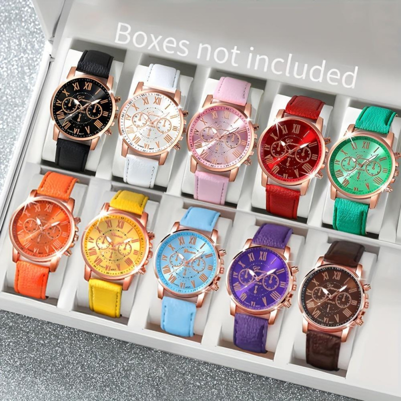 Foreign trade new ladies watch belt watch Geneva quartz watch fake three eyes Rome fashion men's watch wholesale