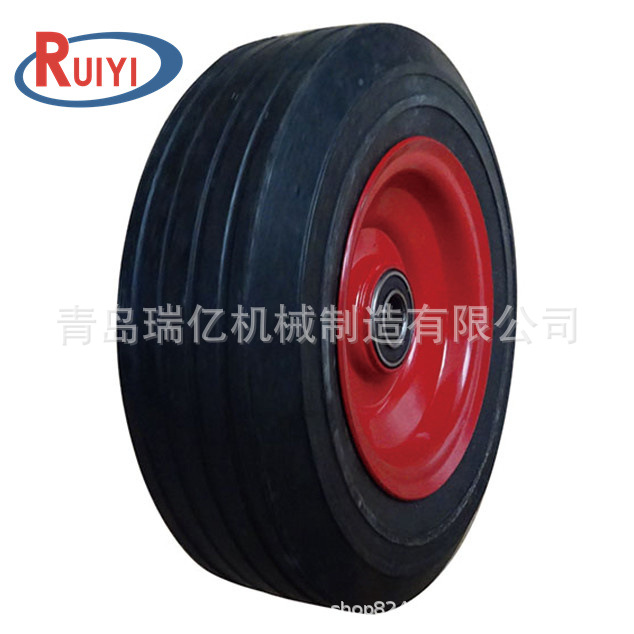 8x2.5英寸直纹实心轮胎 工具车轮 橡胶气态轮 手推车轮子