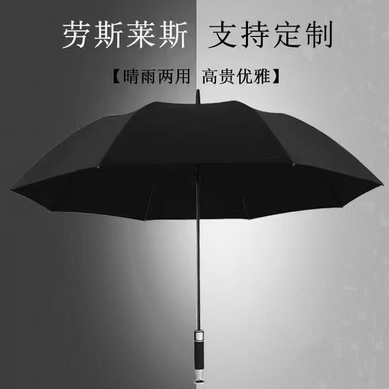 Good Luck Comes with the Rolls-Royce Umbrella, a Sunshade and Sunscreen Umbrella with Full Black Coating, Long Umbrella, Rain Umbrella, Can Be Printed with Logo, Black Coating Sun Umbrella