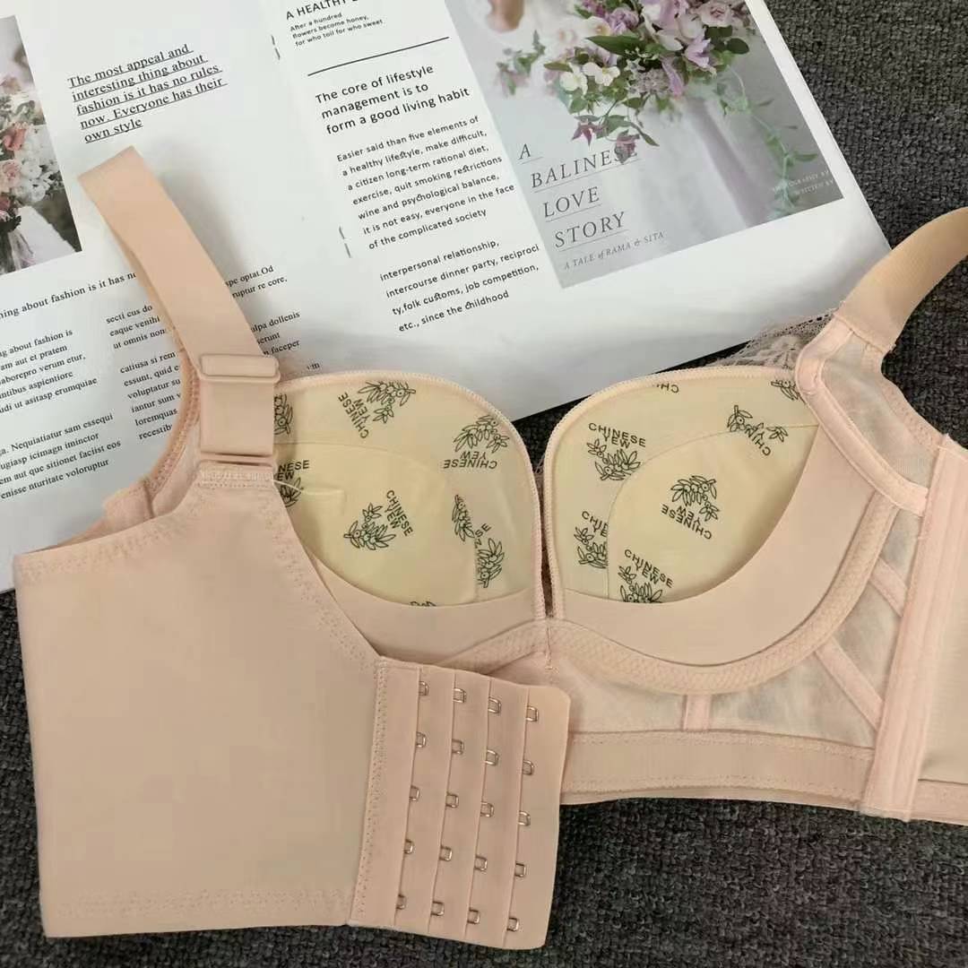 Bréster de alta calidad estilo de encaje jacquard transpirable ajustable confort lateral plegable ropa interior de botón múltiple