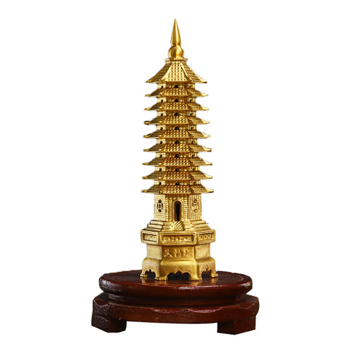 Thickened Brass Machine Pressed Wenchang Tower 99th Floor 1313th Floor Desk Ornaments Bronze Manufacturer Wholesale