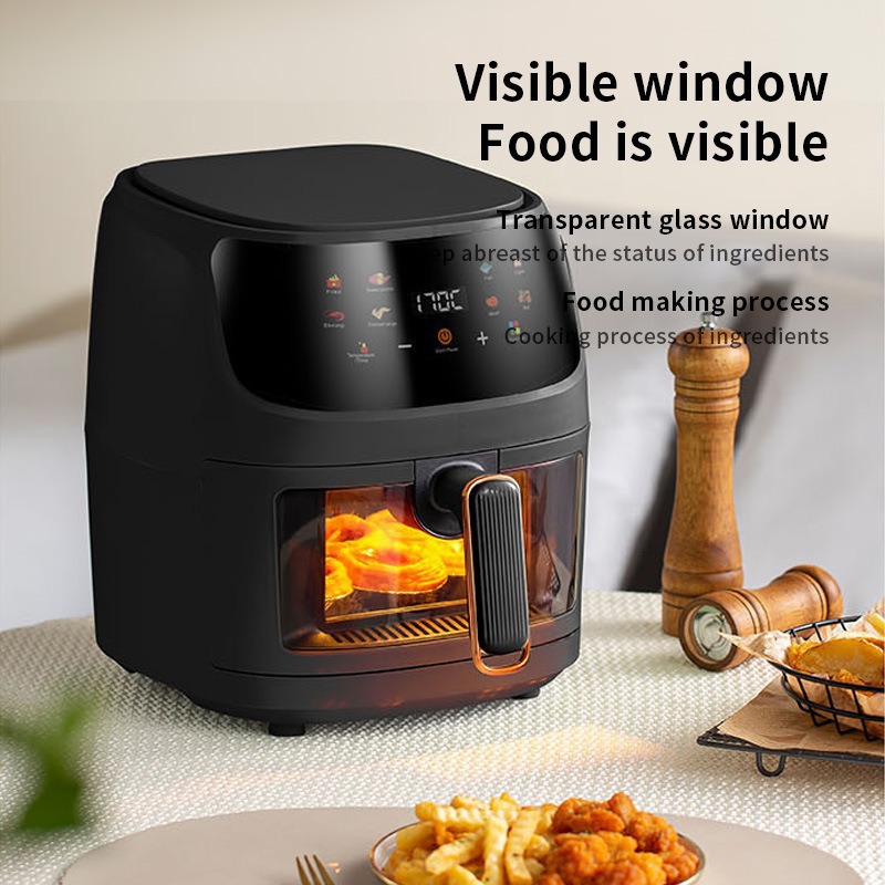 Cross-Border Visual 8L Air Fryer, Large-Capacity Home-Use French Fries Machine, Intelligent Multi-Function Electric Fryer Airfrye