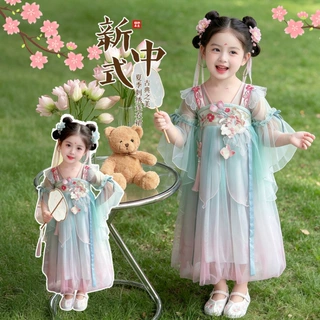 女童汉服2026新款超仙公主裙儿童开学古风国潮夏季小女孩连衣裙.