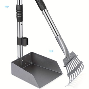 Stains Steel Dog Pooper Scooper Set Durable Rust Proof
