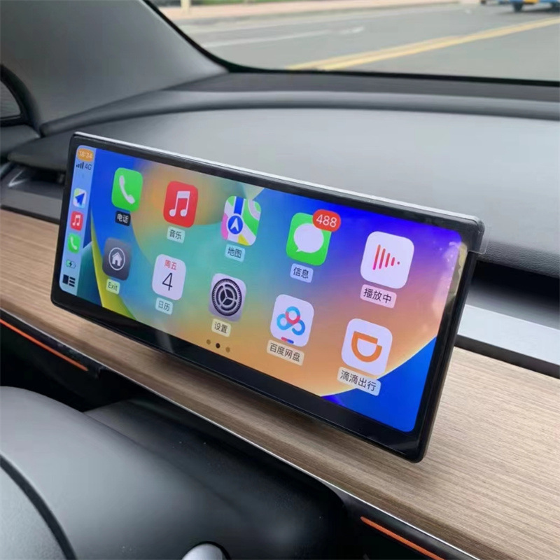 (2개) 테슬라 테슬라 모델 3 Y HUANXIN 3 업그레이드 LCD 계기 화면 애플 무선 CARPLAY