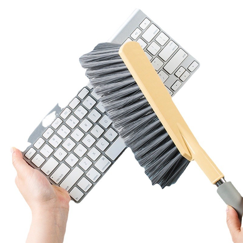 cepillo de polvo de mango largo cepillo de cerdas suaves conveniente cepillo de cama de barrido sofá alfombra sábanas de dormitorio limpio espacio colgante para el hogar