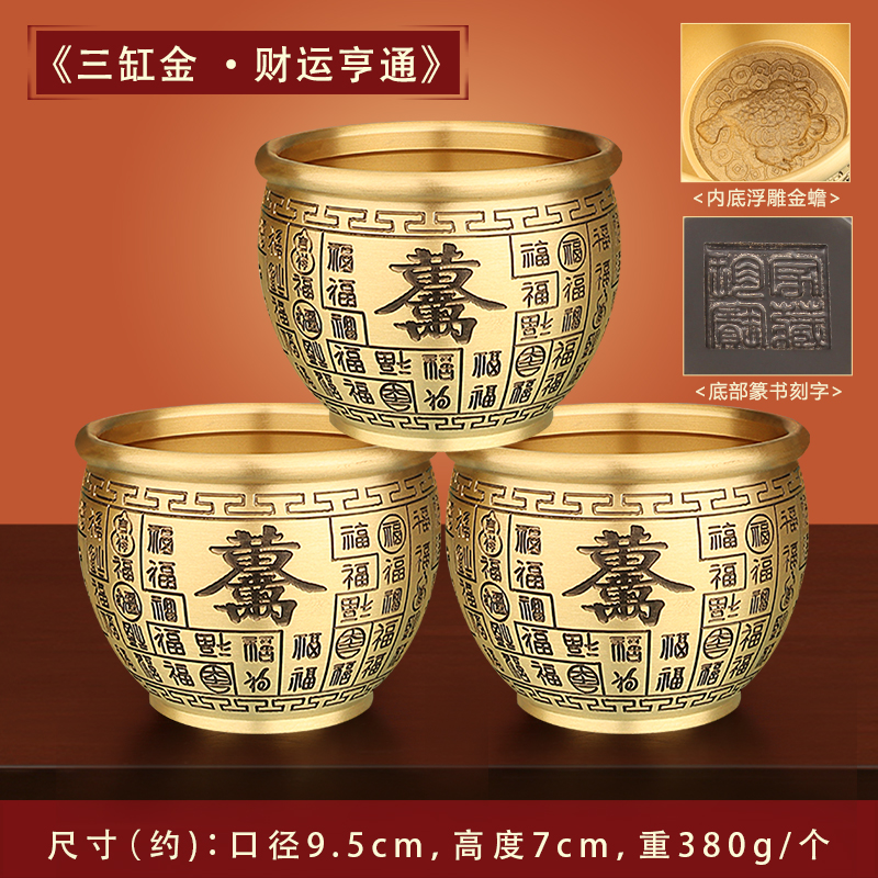 금의 3기통 - 행운 [양각 황금 두꺼비 + 금 0kg 스타일] 중간 크기