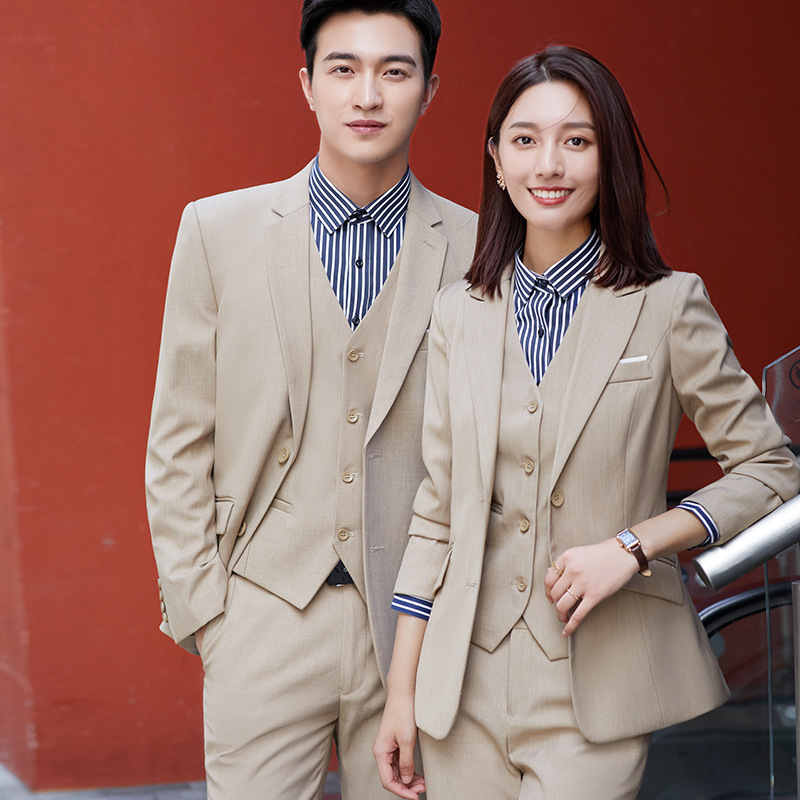 Autumn and winter 4S lattice Occupation man 's suit suit men and women Same item Real estate suit formal wear sale coverall customized
