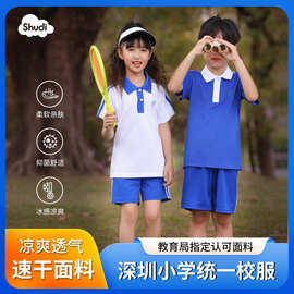 深圳校服小学生批发速干运动套装男女班服夏装长短裤快干T恤上衣