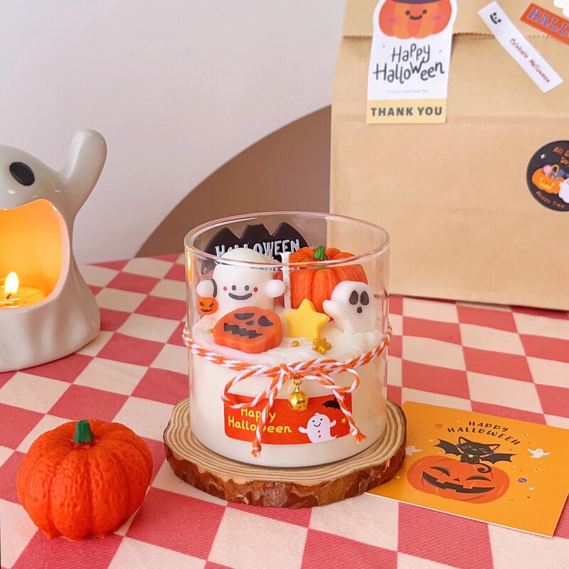 ハロウィン キャンドル 雰囲気 カボチャ ゴースト アロマキャンドル 高見え かわいい アロマテラピー お土産 クロスボーダー ギフト|undefined