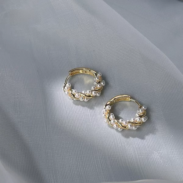 Pearl Earrings Plated with 14K Earrings Niche Stylish Design High-End 2025 New Trendy Earrings Factory Earrings